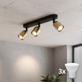 LED Spotlampa TOP 3xGU10/10W/230V svart/guld