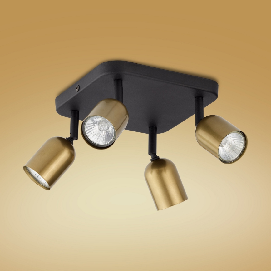 LED-spotlampa TOP 4xGU10/10W/230V guld/svart