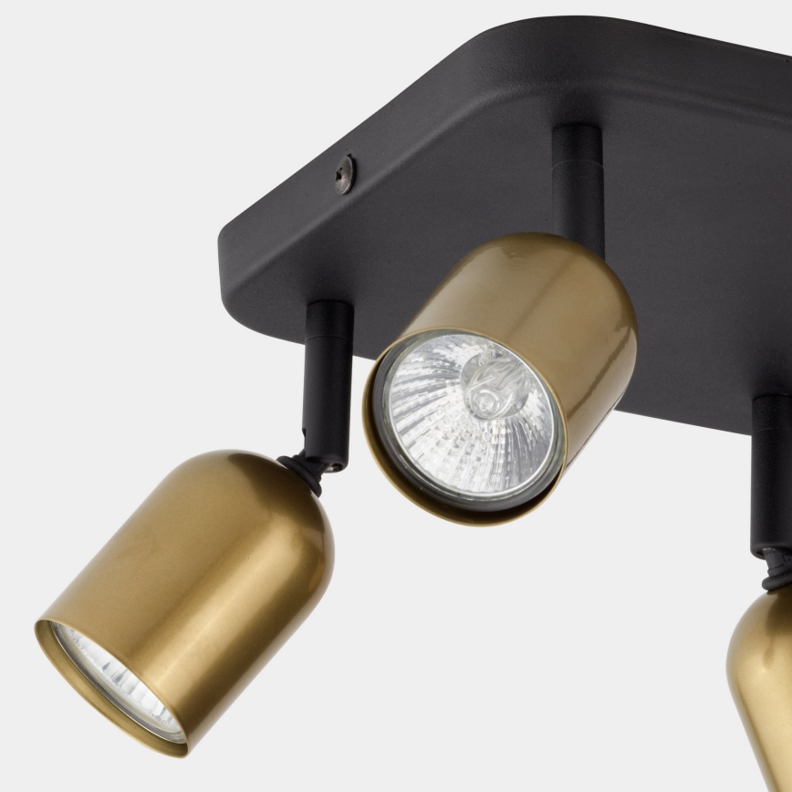 LED-spotlampa TOP 4xGU10/10W/230V guld/svart