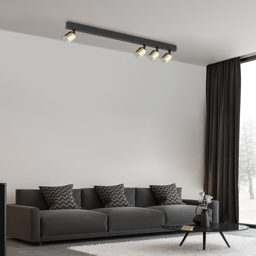 LED-spotlampa TOP 4xGU10/10W/230V svart/guld