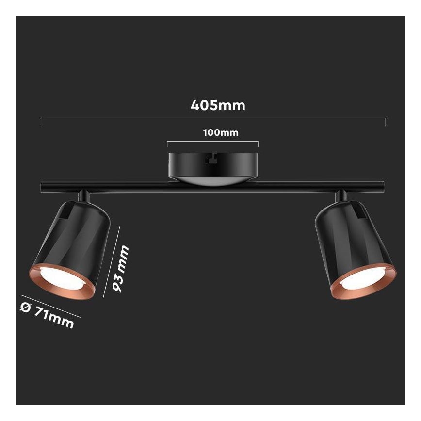 LED spotlight 2xLED/5W/230V 4000K svart