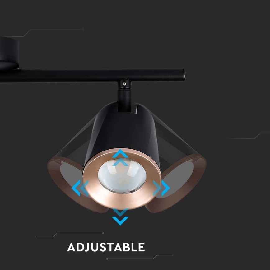 LED spotlight 3xLED/5W/230V 3000K svart