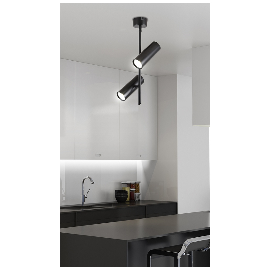 LED Spotlight TUBA 2xLED/10W/230V svart