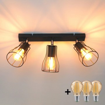 LED Spotlight  TUBE II 3xE27/15W/230V svart