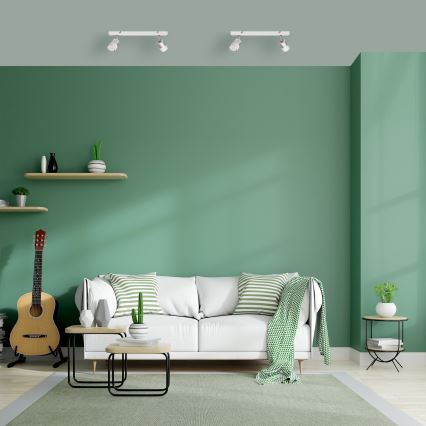 LED Spotlight TUBSSON 2xGU10/4,8W/230V vit/skinande krom