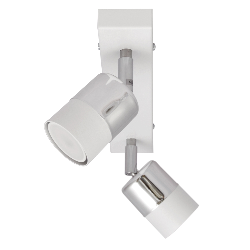 LED Spotlight TUBSSON 2xGU10/4,8W/230V vit/skinande krom