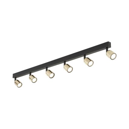 LED-spottarmatur TOP 6xGU10/10W/230V svart/guld