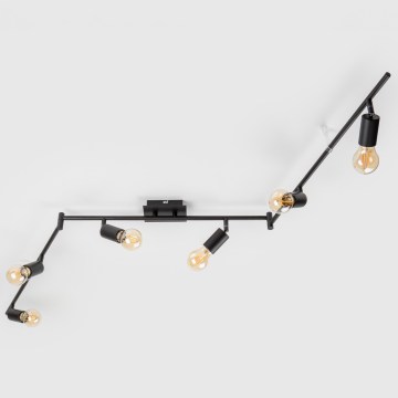 LED-spottlampa 6xE27/6,5W/230V svart