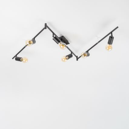 LED-spottlampa 6xE27/6,5W/230V svart