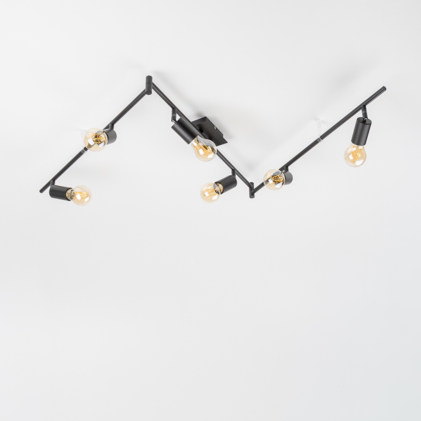 LED-spottlampa 6xE27/6,5W/230V svart