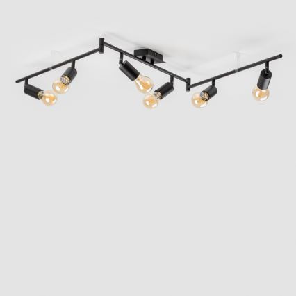 LED-spottlampa 6xE27/6,5W/230V svart