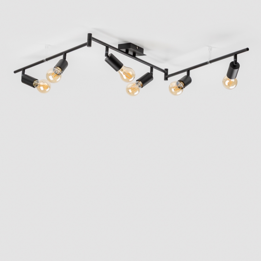 LED-spottlampa 6xE27/6,5W/230V svart