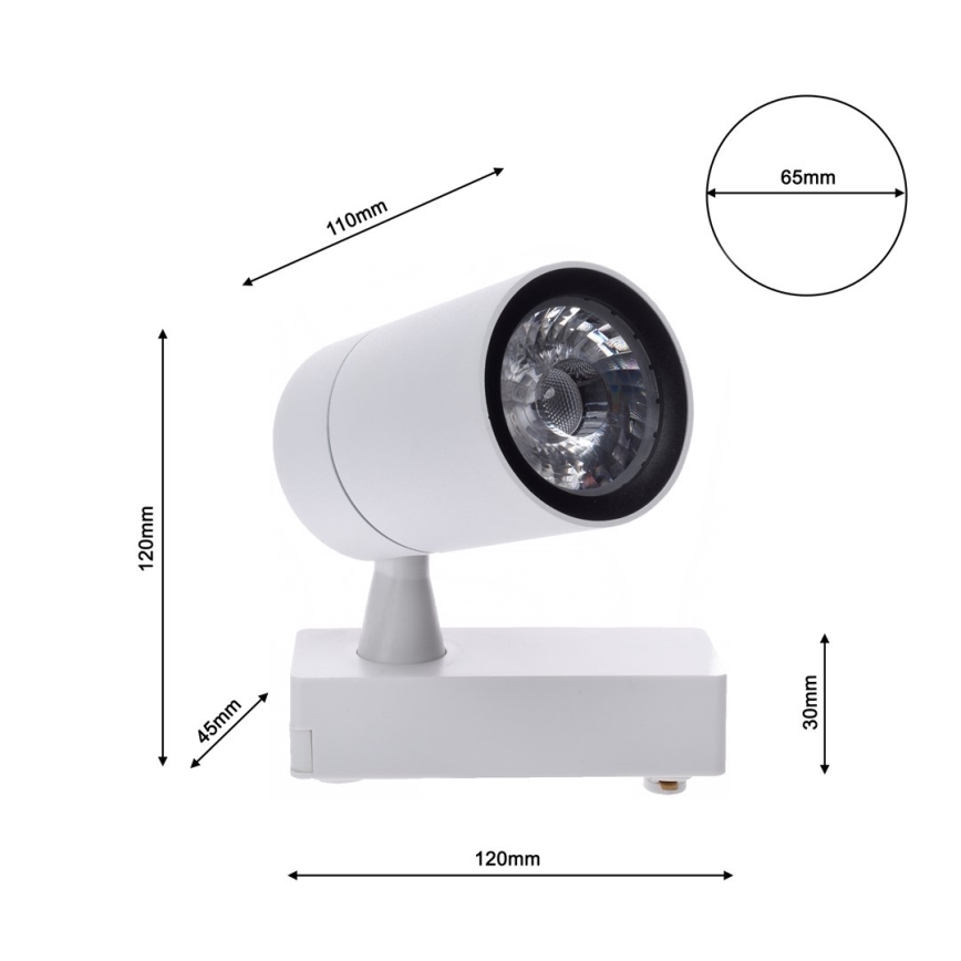 LED Spotbelysning för skensystem TRACK LIGHT LED/7W/230V 4000K vit
