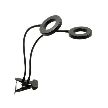 LED Dimbart flexibelt skrivbordslampa med klämma för växtodling VITARO 2xLED/4W/230V svart