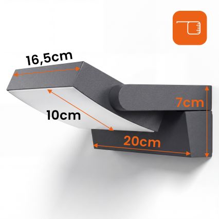 LED dimbar utomhusväggarmatur LED/12/18/24W/230V 3000/4000/6500K IP54 svart