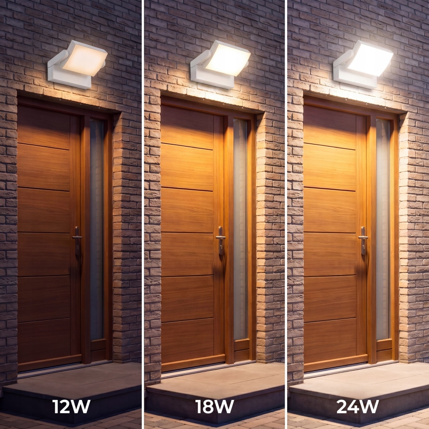 LED Dimbar utomhus väggarmatur LED/12/18/24W/230V 3000/4000/6500K IP54 vit