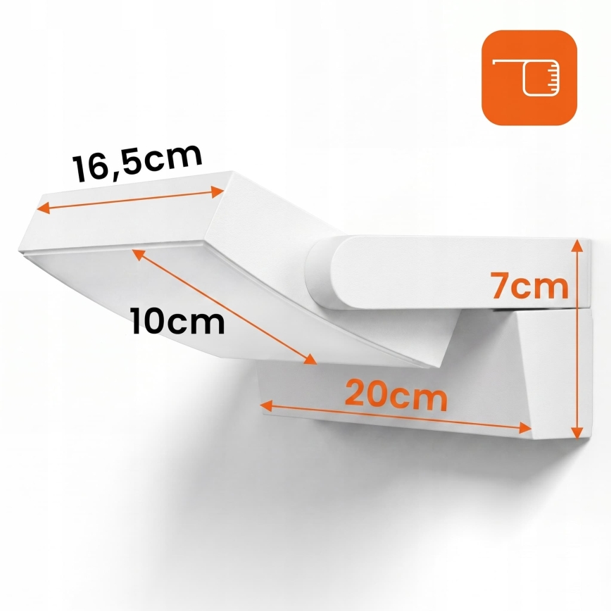 LED Dimbar utomhus väggarmatur LED/12/18/24W/230V 3000/4000/6500K IP54 vit