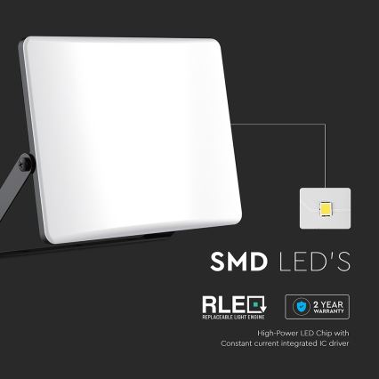 LED Strålkastare LED/100W/230V 3000/4000/6500K IP65 svart