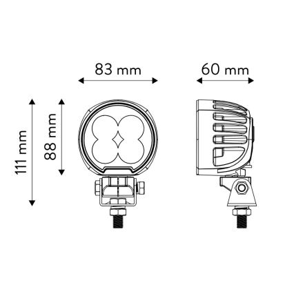 LED-punktbelysning för bil BLACK LED/40W/10-30V IP69 5700K rund