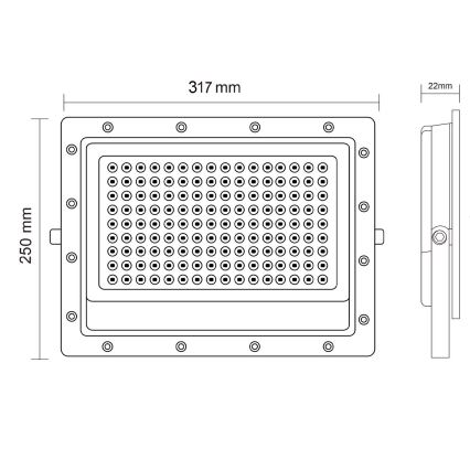 LED strålkastare för utomhusbruk LED/200W/230V 5000K IP65 grå