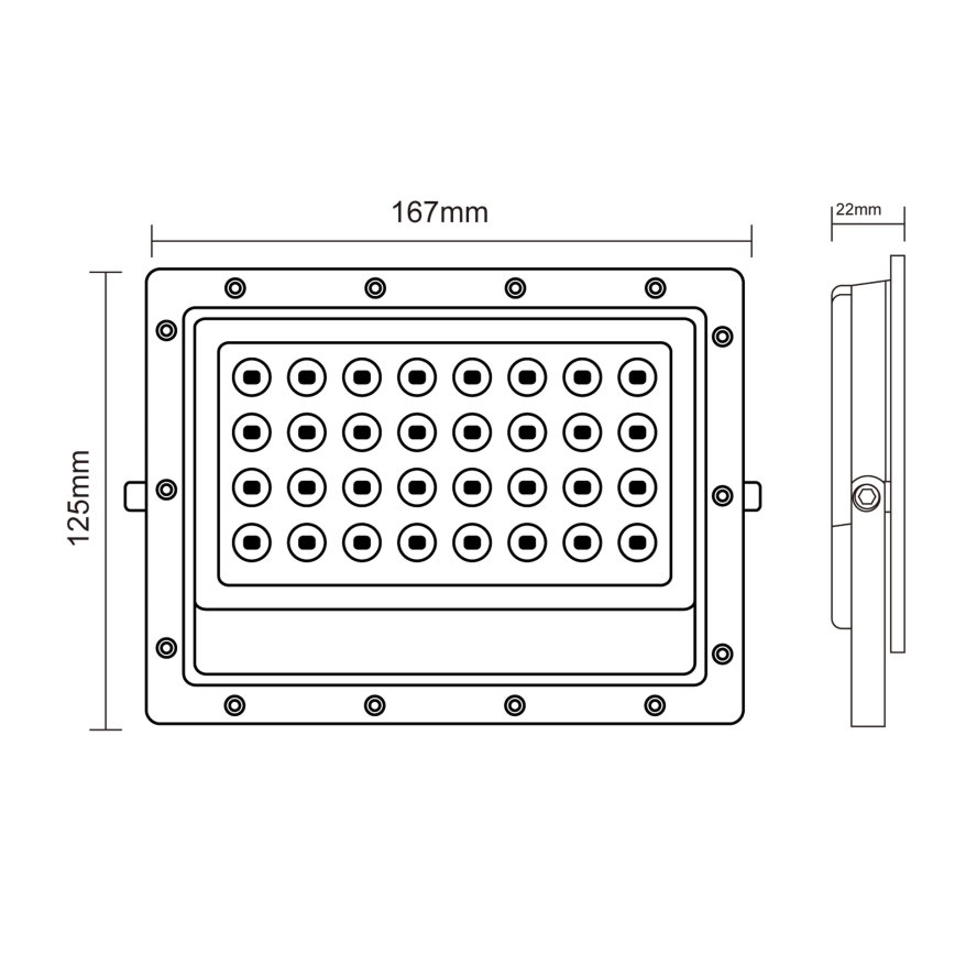 LED strålkastare för utomhusbruk LED/50W/230V 5000K IP65 grå