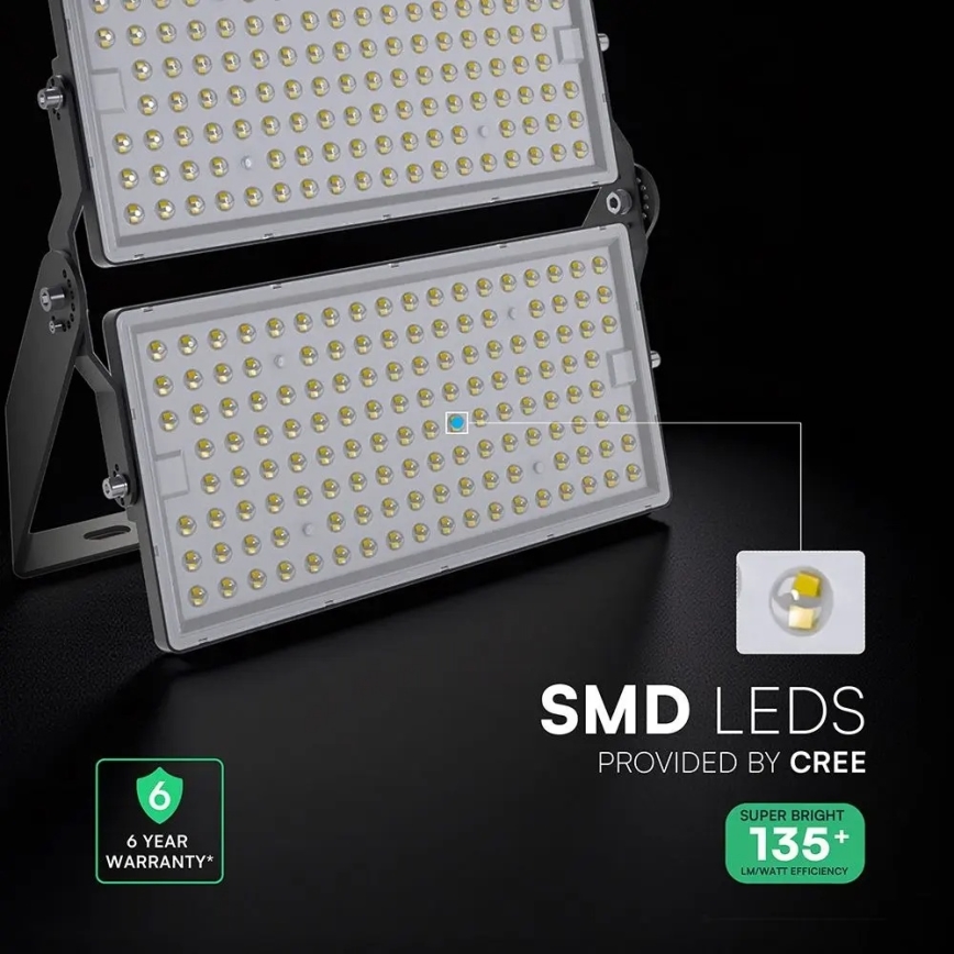LED-strålkastare LED/500W/230V 4000K IP65 grå