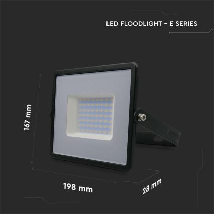 LED strålkastare LED/50W/230V 6500K IP65 svart