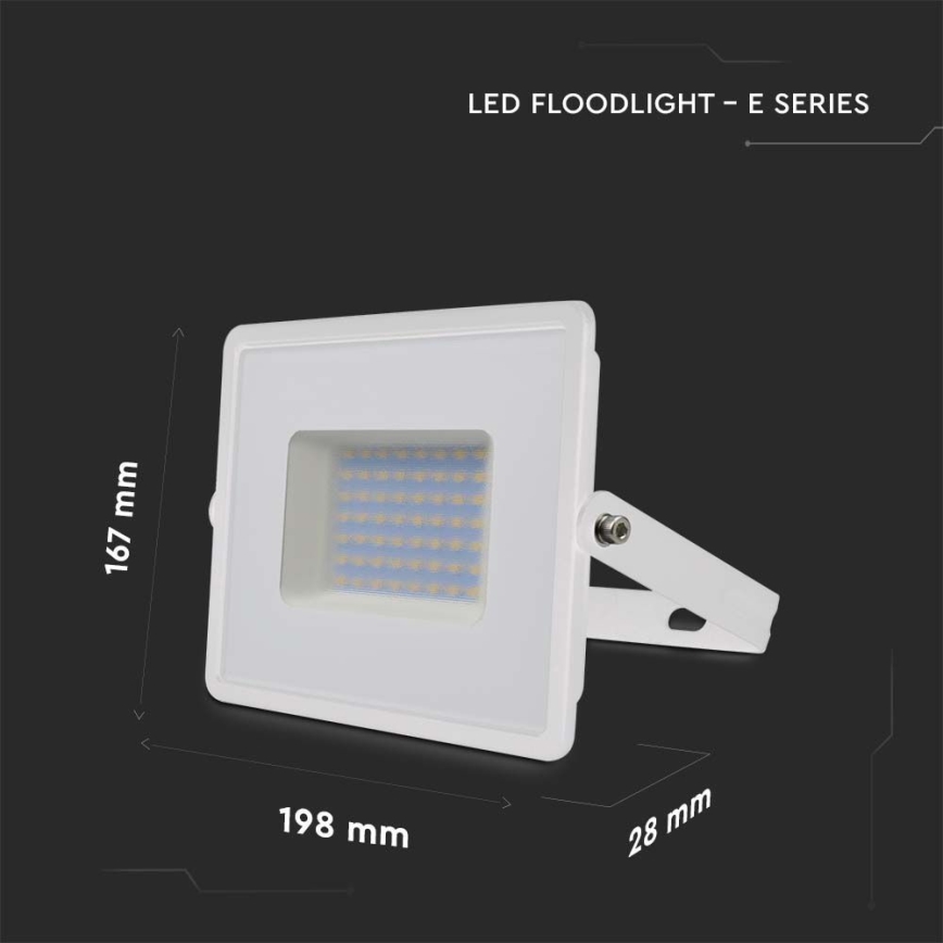 LED strålkastare LED/50W/230V 6500K IP65 vit