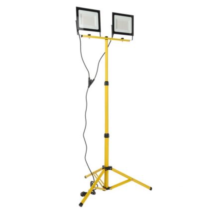 LED Strålkastare med ett stativ TIGRA 2xLED/100W/230V 4000K IP54 svart/gul