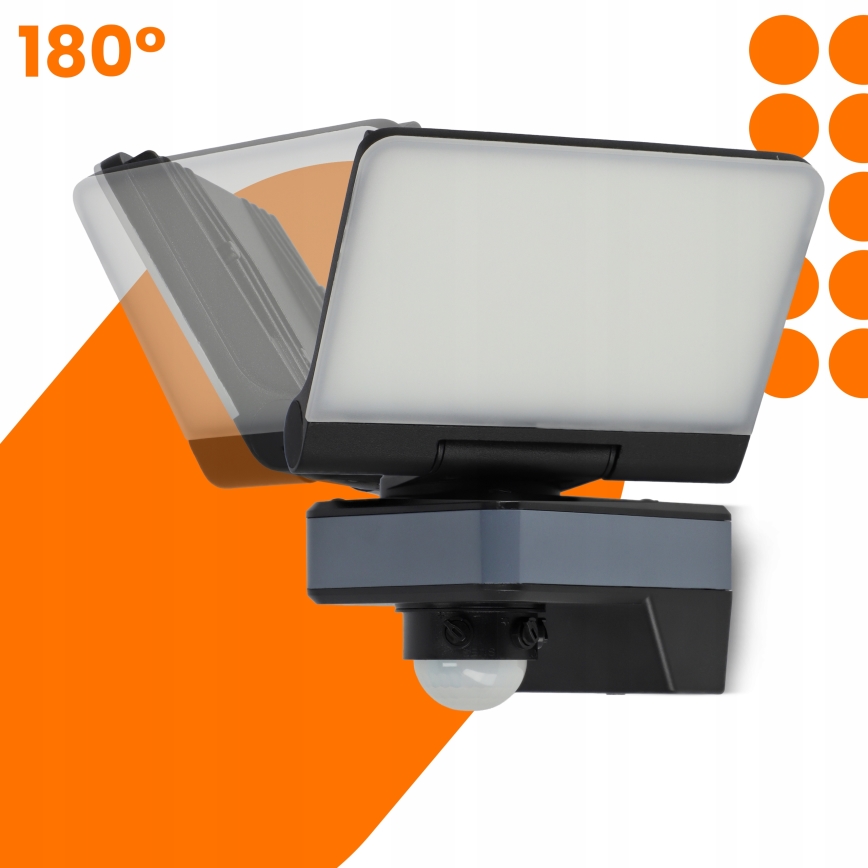 LED-strålkastare med rörelse- och skymningssensor LED/24W/230V 4200K IP54 svart