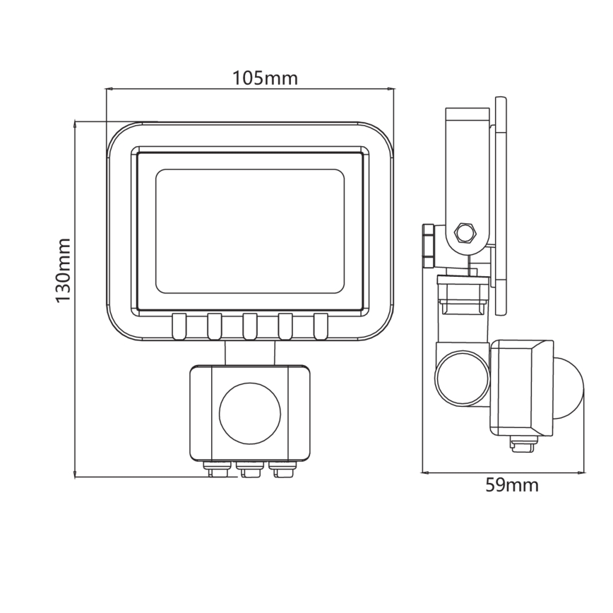 LED-strålkastare med sensor LED/10W/230V IP65