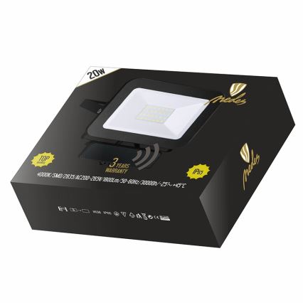 LED-strålkastare med sensor LED/20W/230V IP65