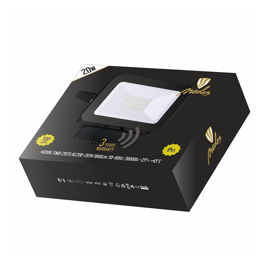 LED-strålkastare med sensor LED/20W/230V IP65