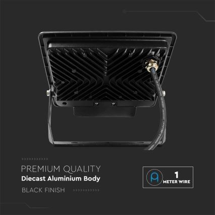 LED strålkastare med sensor LED/50W/230V 4000K IP65 svart