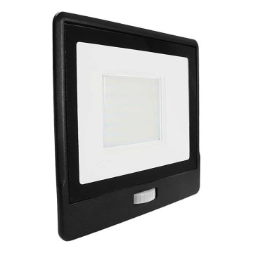 LED-strålkastare med sensor LED/50W/230V 6500K IP65 svart