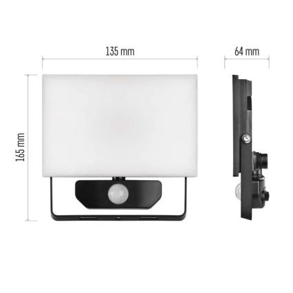 LED strålkastare med sensor TAMBO LED/20W/230V 4000K IP54