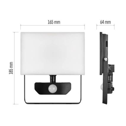 LED strålkastare med sensor TAMBO LED/30W/230V 4000K IP54