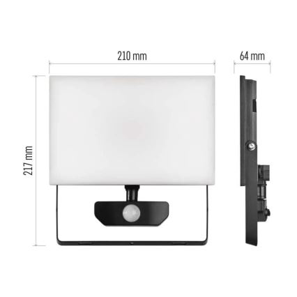 LED strålkastare med sensor TAMBO LED/50W/230V 4000K IP54