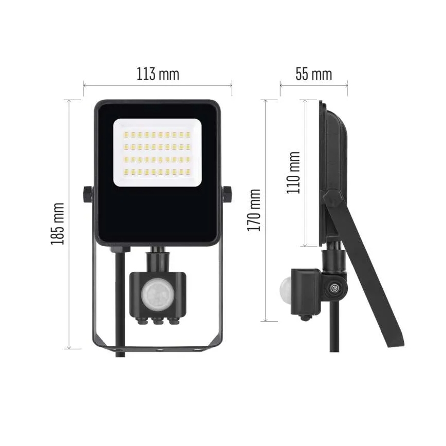 LED-strålkastare med sensor VISIO LED/20W/230V 4000K IP65