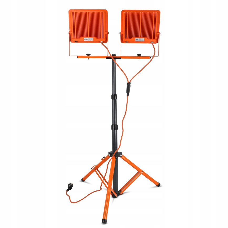LED-strålkastare med stativ 2xLED/100W/230V 4500K IP65 orange
