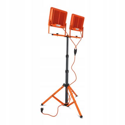 LED-strålkastare med stativ 2xLED/100W/230V 4500K IP65 orange