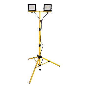 LED-strålkastare med stativ 2xLED/30W/230V 6500K IP65 gul