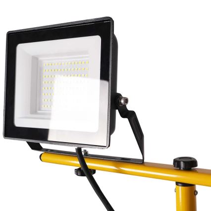 LED-strålkastare med stativ 2xLED/50W/230V 6500K IP65 gul