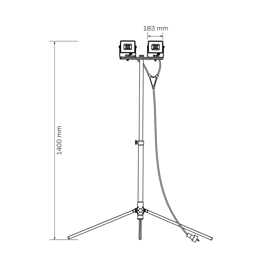 LED-strålkastare med stativ 2xLED/50W/230V 6500K IP65 gul