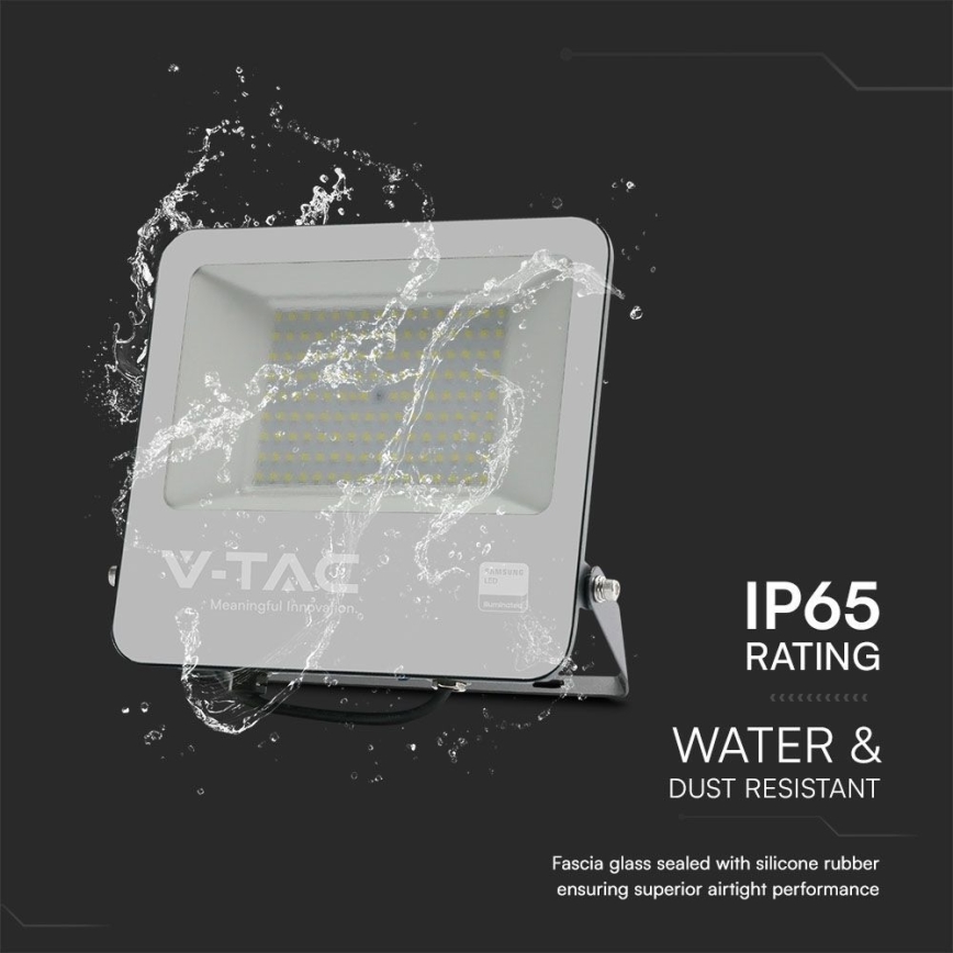 LED Strålkastare SAMSUNG CHIP LED/100W/230V 6400K IP65 svart