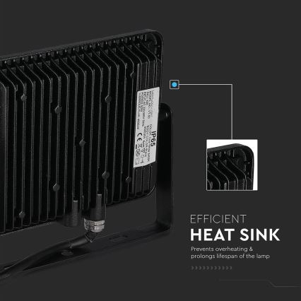 LED Strålkastare SAMSUNG CHIP LED/50W/230V 6500K IP65 svart