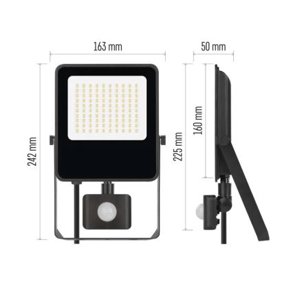 LED-strålkastare med sensor VISIO LED/50W/230V 4000K IP65