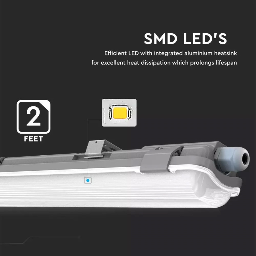 LED Teknisk lysrörsarmatur T8 1xG13/18W/230V 4000K 120cm IP65