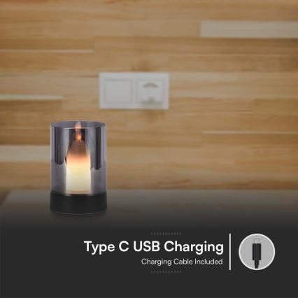 LED Ljusreglerad bord rechargeable lampa LED/2W/5V 3000K 2400 mAh svart