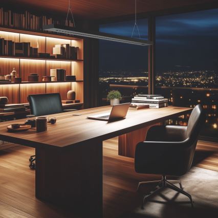 LED Tak- och pendellampa PLANK LED/20/30/40W/230V 2700/4000/6000K CRI 90 svart